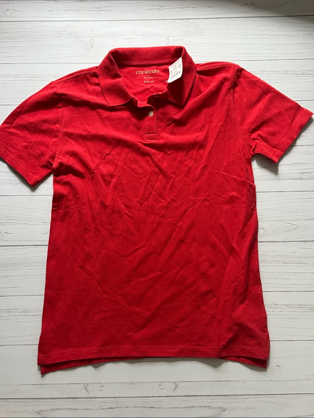 NWT Crewcuts Bright Red Short-Sleeve Polo